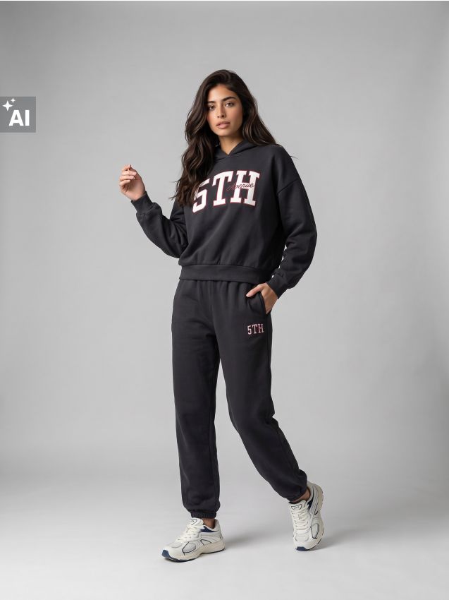 Sinsay - Hanorac tip hoodie cu inscripție - negru