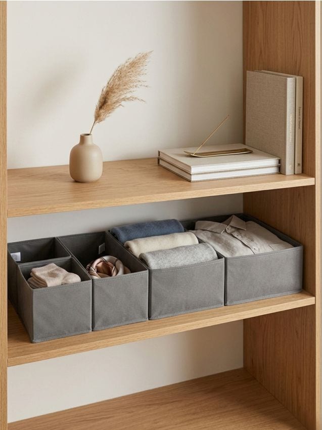 Sinsay - 5 pack organizatoare pliabile pentru dulap - gri deschis