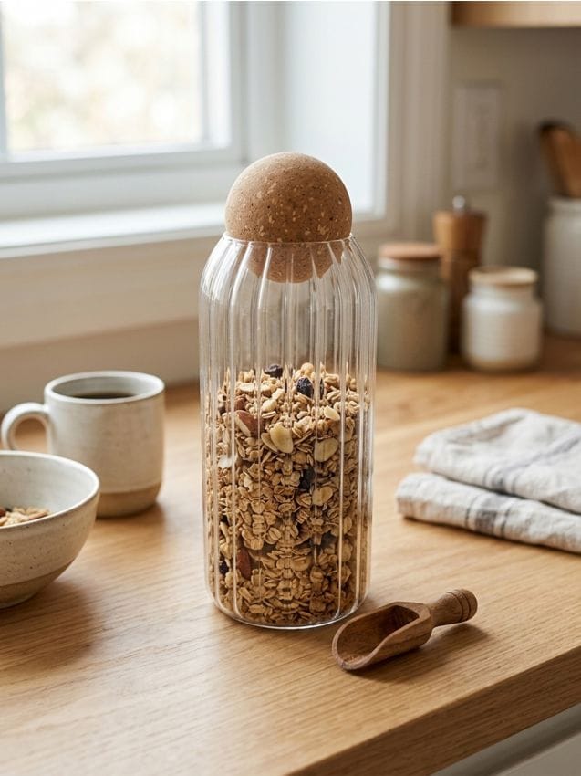Contenitore per alimenti in vetro con coperchio - caffè