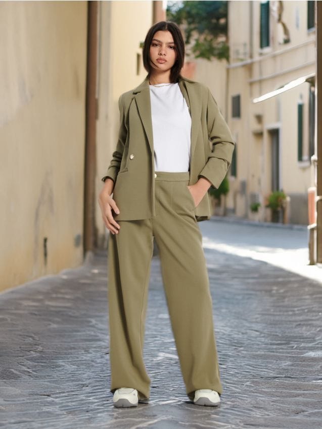 Spodnie Eleganckie Kolor Zielony SINSAY 274AB 81X spodnie-eleganckie-kolor-zielony-sinsay-274ab-81x