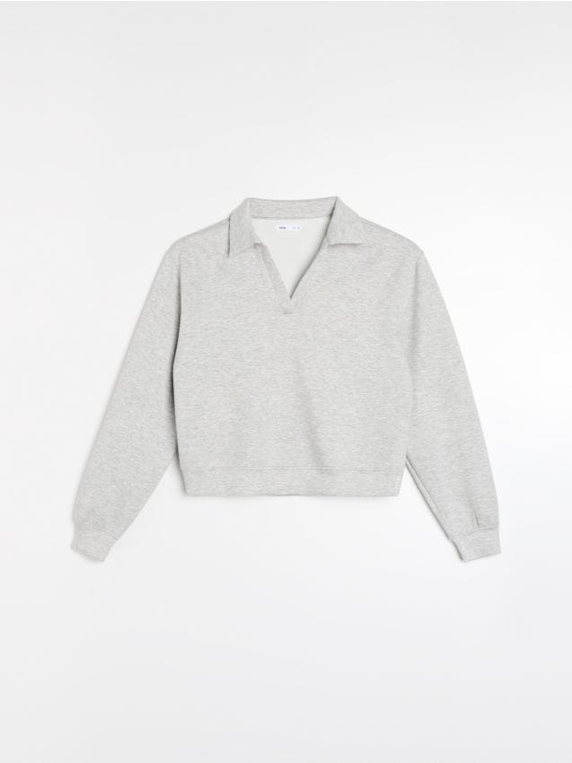 Sinsay - Bluza polo z domieszką wiskozy soft touch - szary