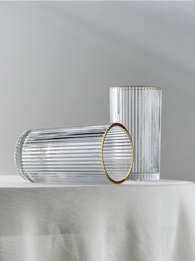 Sinsay - Set de pahare riliate cu margine aurie 4 pack - clear