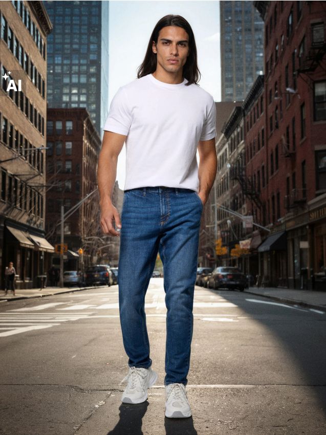 Sinsay - Jeans chino slim fit - bleumarin