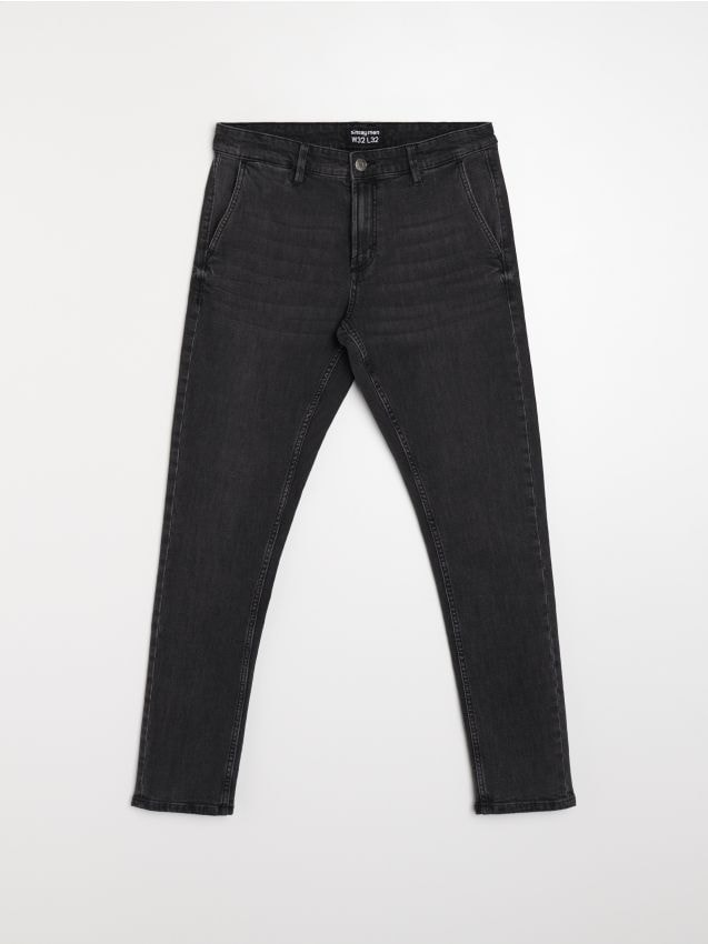 Sinsay - Jeans chino slim fit - negru