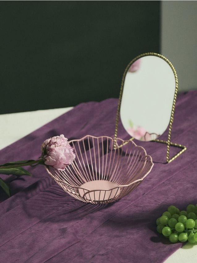 Sinsay - Bol decorativ ajurat - roz-pastel