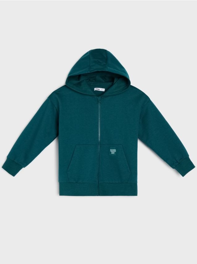 Sinsay - Hanorac cu glugă și fermoar - albastru-verzui