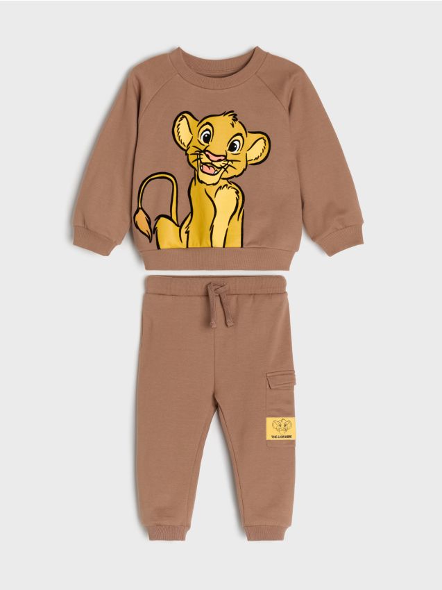 Sinsay - Set bluză și pantaloni sport Lion King - cacao-cu-lapte