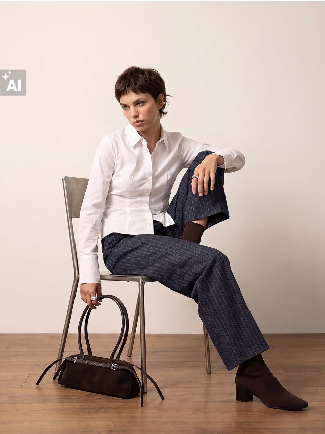 Sinsay - Cămașă simplă din bumbac slim fit - alb