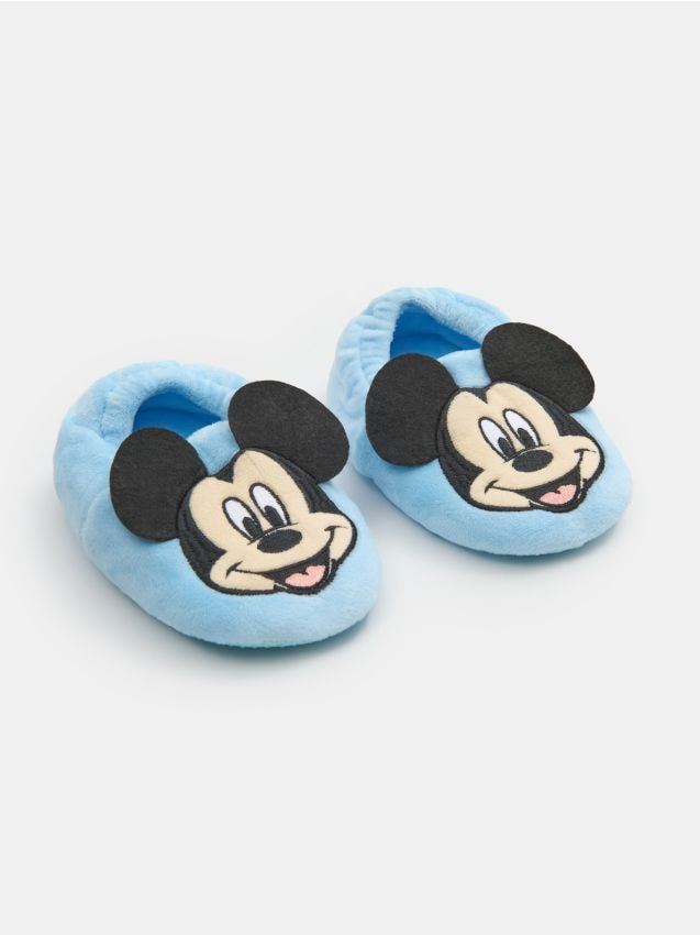 Sinsay - Papuče s 3D prvkami Mickey Mouse - svetlomodrá