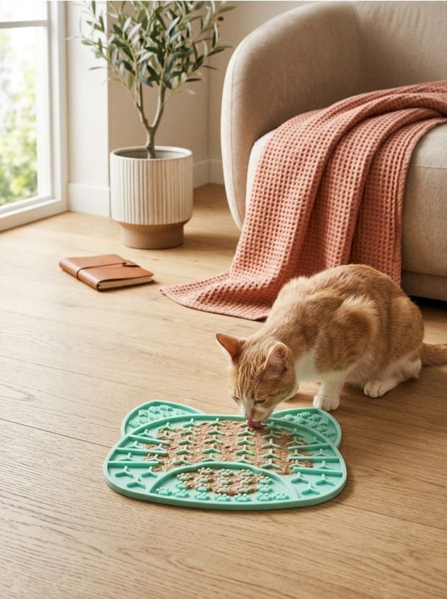 Sinsay - Covoraș din silicon pentru pisică care încetinește hrănirea - verde-mentă