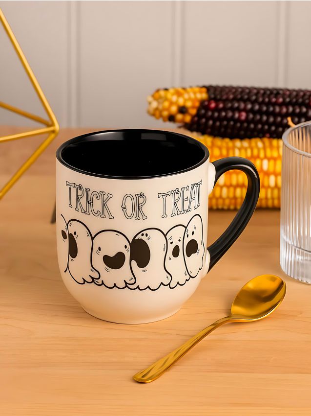 Sinsay - Cană ceramică cu toartă pentru Halloween - alb