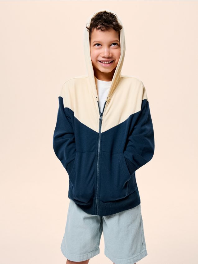 Sinsay - Hanorac din material French Terry - bleumarin