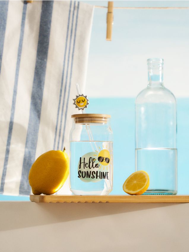 Sinsay - Cană cu pai și motiv de vară - multicolor