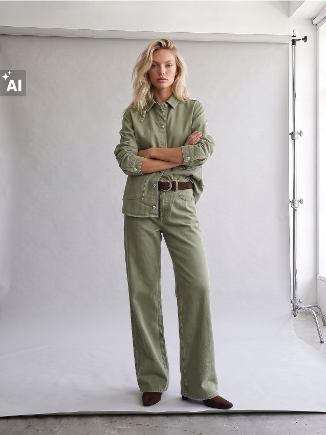 Sinsay - Jachetă din denim cu nasturi decorativi - verde