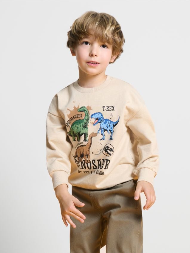 Sinsay - Bluza z dinozaurami - beżowy