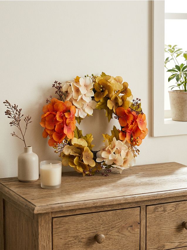 Sinsay - Coroană decorativă cu motiv floral - portocaliu