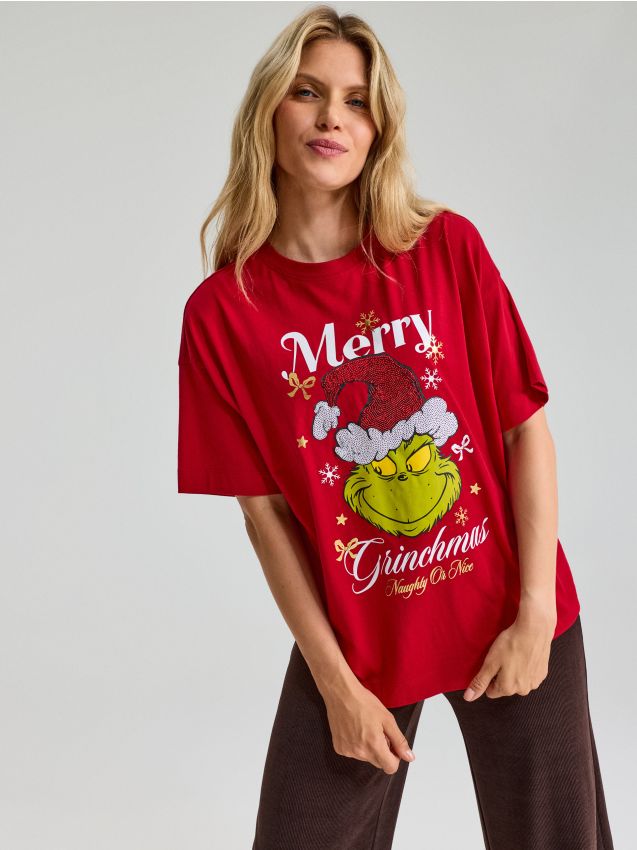Sinsay - Kokvilnas T‑Krekls Ar Grinch