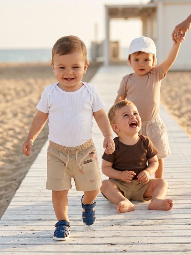 Sinsay - Set de 3 body din bumbac - crem