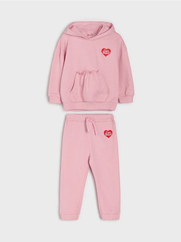 Sinsay - Set bluză și pantaloni sport Care Bears - roz-begonie