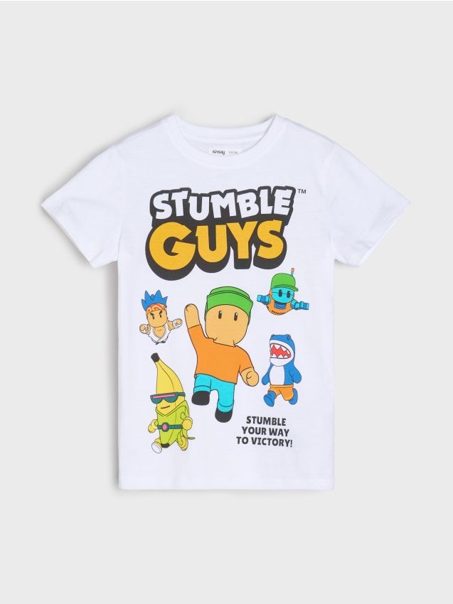 Sinsay - Tricou Stumble Guys - alb