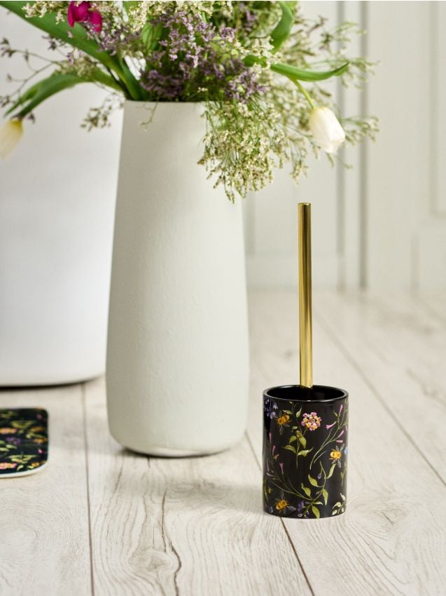 Sinsay - Perie de toaletă cu motiv floral - negru