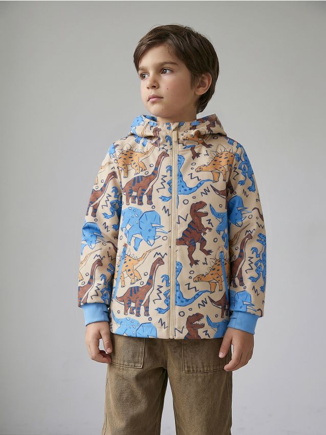 Sinsay - Geacă softshell cu elemente reflectorizante și motiv dinozauri - multicolor
