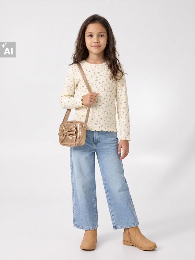 Sinsay - Tricou din bumbac cu imprimeu floral - galben