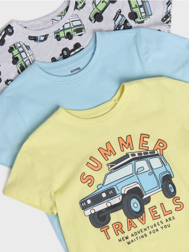 Sinsay - Set de 3 tricouri - gri deschis