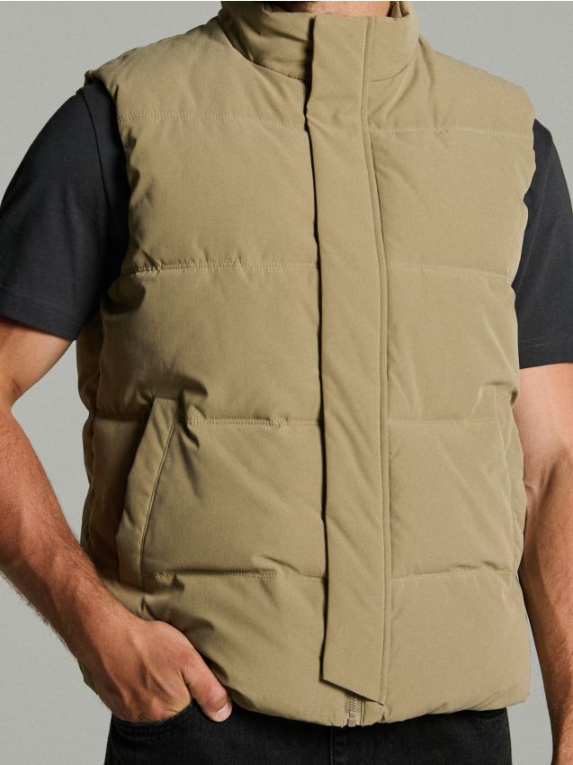 Sinsay - Vestă puffer - bej