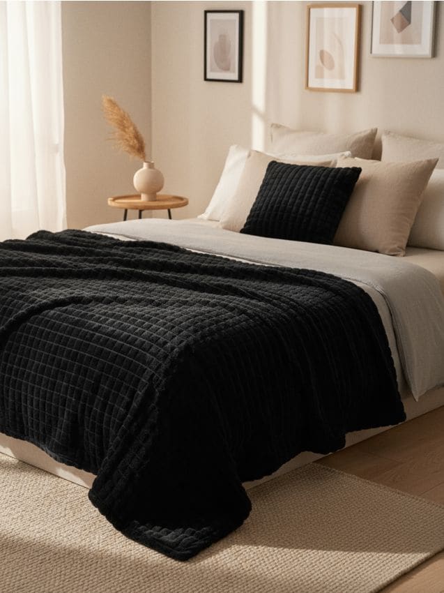 Sinsay - Pătură bubble - negru