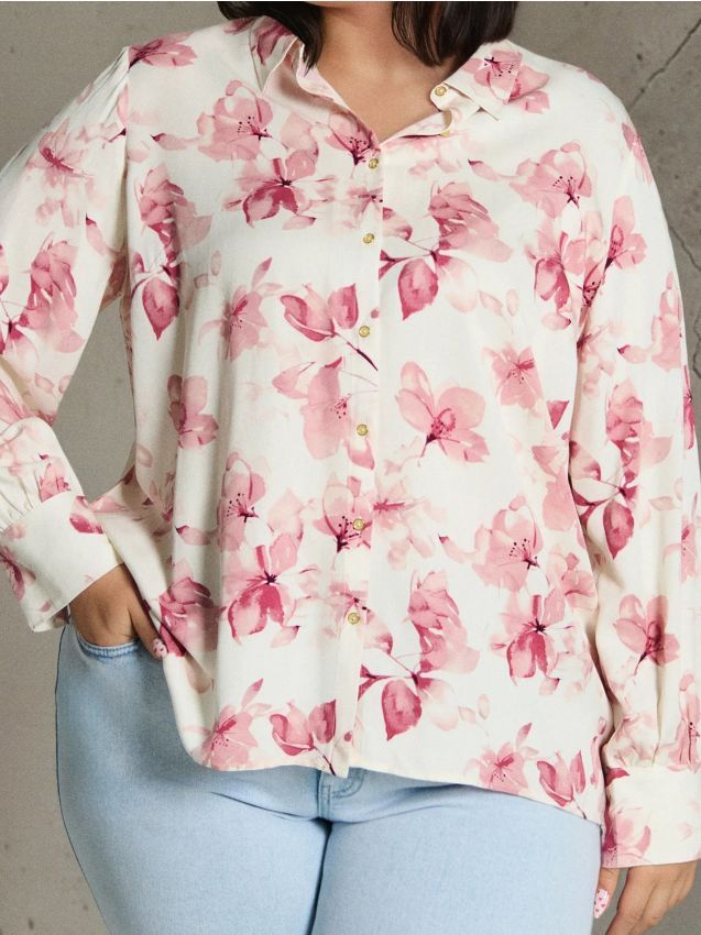 Sinsay - Viskózová košeľa regular fit PLUS SIZE - viacfarebná