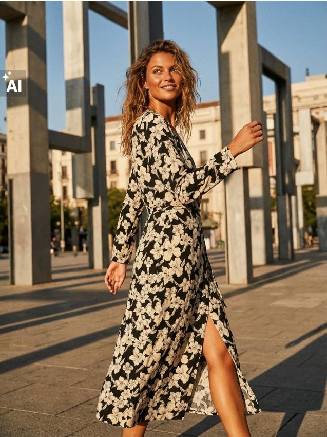 Sinsay - Rochie midi petrecută din vâscoză cu imprimeu leopard - multicolor