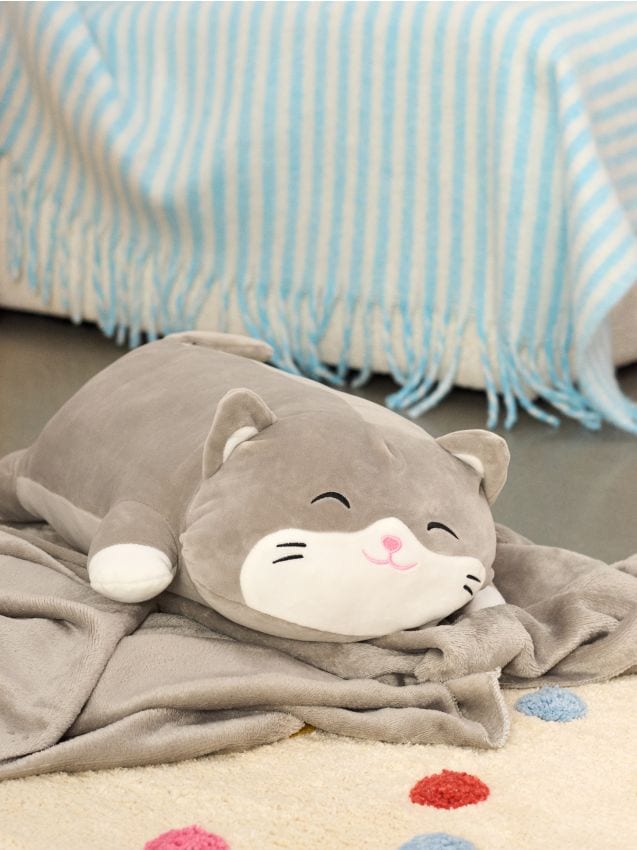 Sinsay - Deka s plyšovou hračkou - svetlošedá