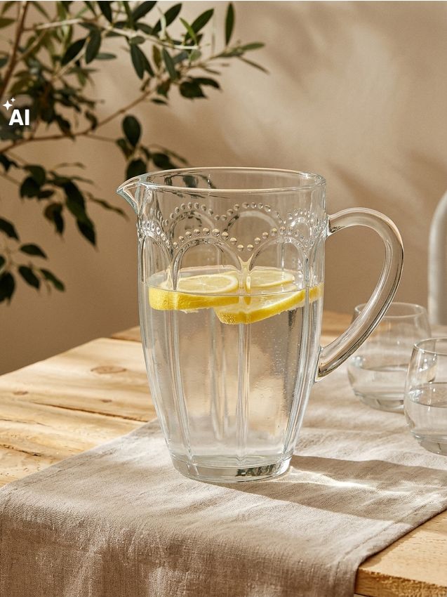 Sinsay - Carafă din sticlă decorată - clear