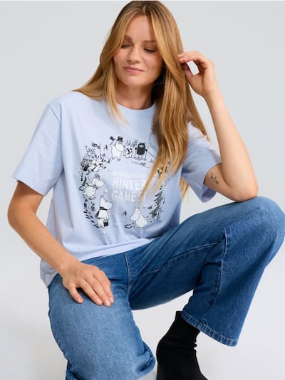 Βαμβακερό μπλουζάκι με στάμπα Moomin