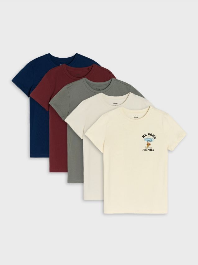 Sinsay - Set de 5 tricouri - bordo