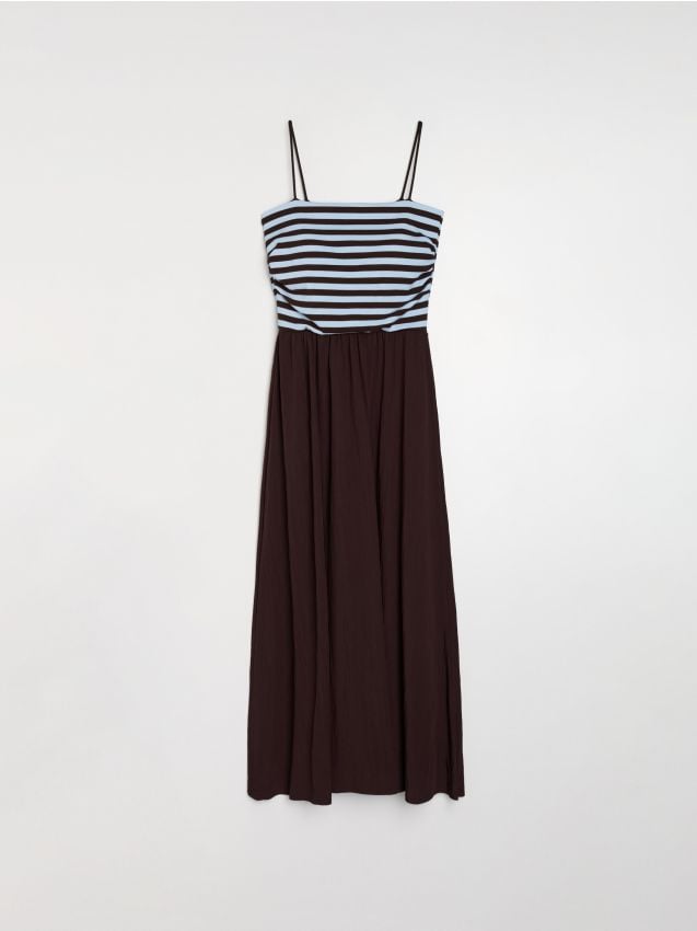 Abito maxi con coppe incorporate in viscosa - multicolor
