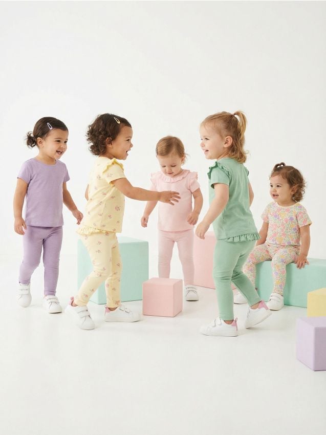 Sinsay - Colanți din bumbac, set de 5 bucăți - crem