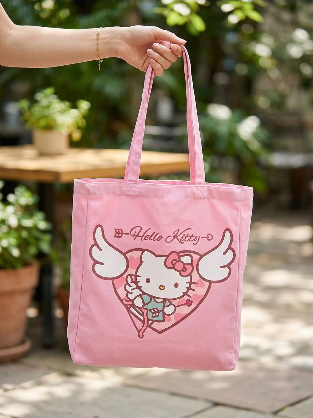 Sinsay - Materiałowa torba shopper Hello Kitty - różowy