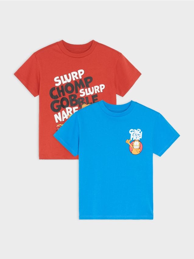 Sinsay - Tricouri loose din bumbac cu imprimeu Garfield 2 bucăți - multicolor