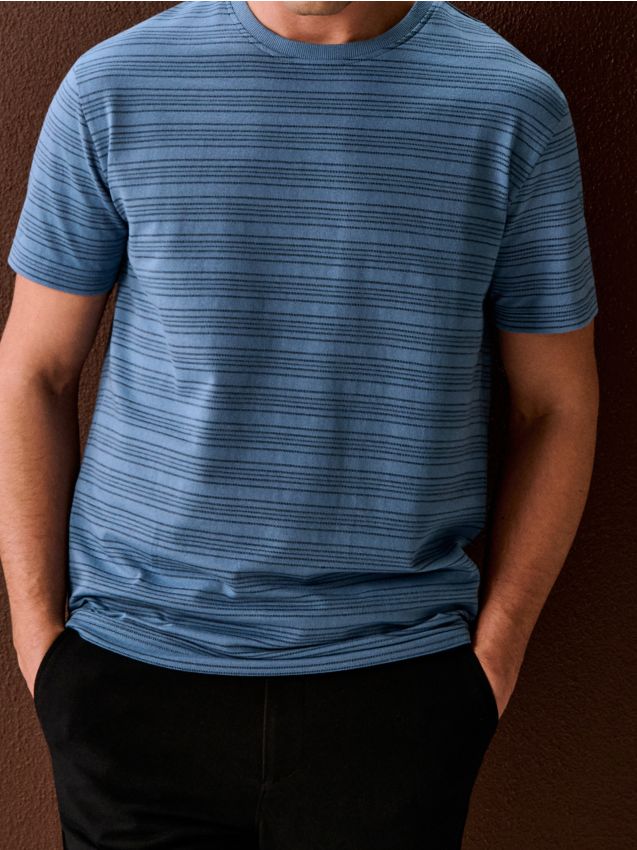 Sinsay - Tricou din bumbac în dungi - bleumarin