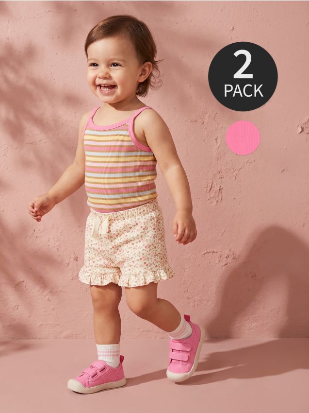 Sinsay - Body ripsat cu bretele 2 pack - violet-orhidee