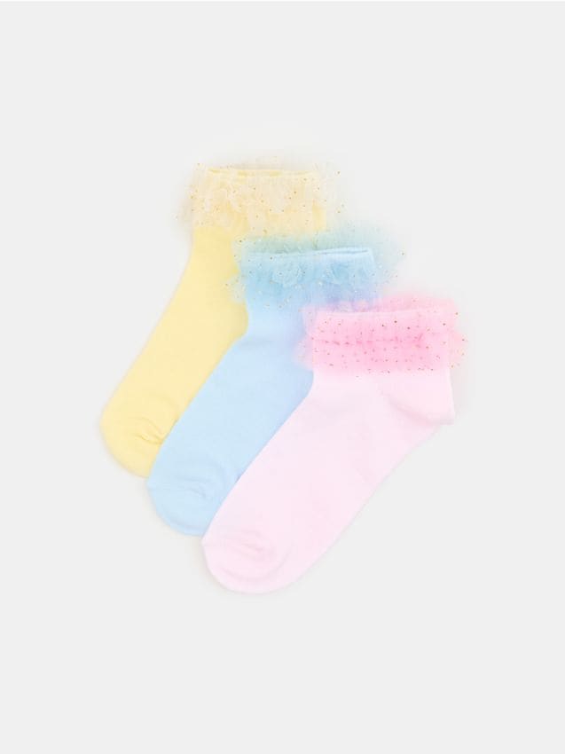 Sinsay - Șosete cu volan 3 pack - multicolor