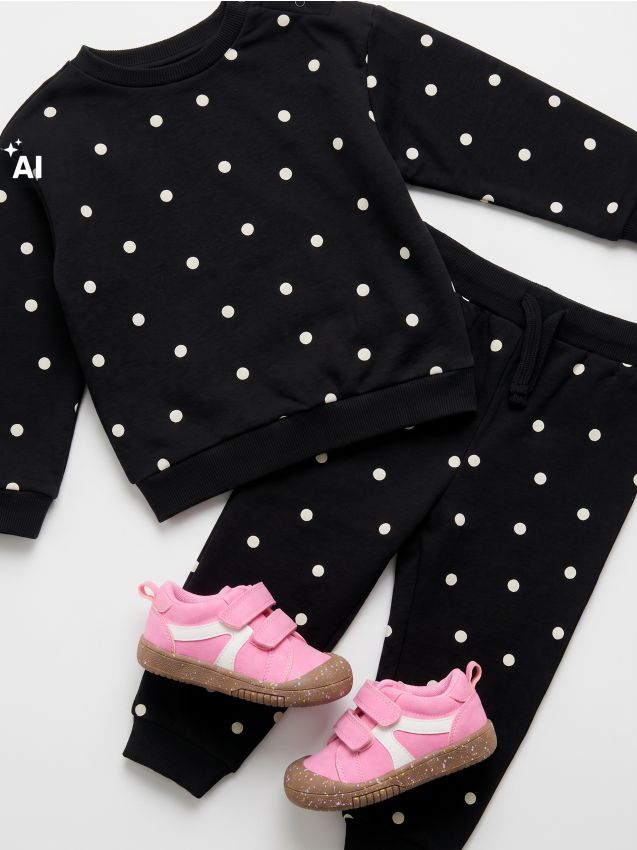 Sinsay - Set din bumbac: bluză și pantaloni - negru