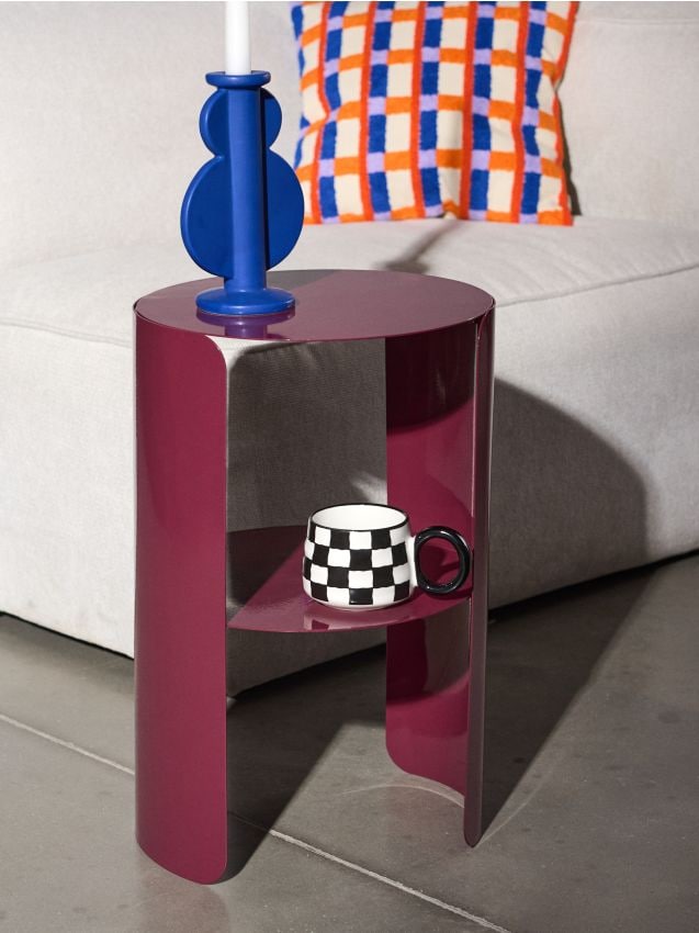 Sinsay - Kovový Stolík - bordová