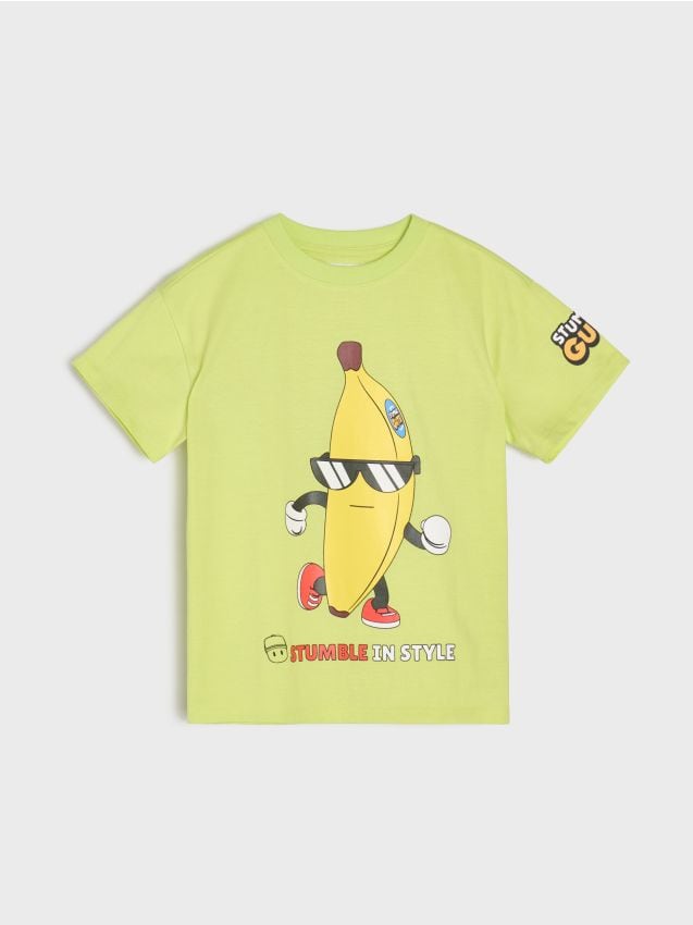 Sinsay - Tricou Stumble Guys - verde-gălbui