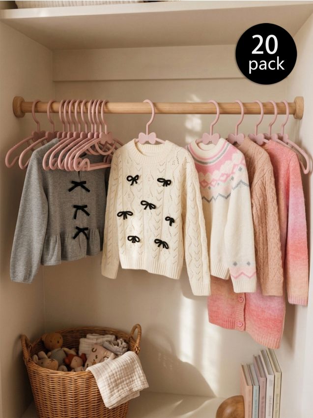 Sinsay - Umerașe cu motiv fundă 20 pack - roz-pastel