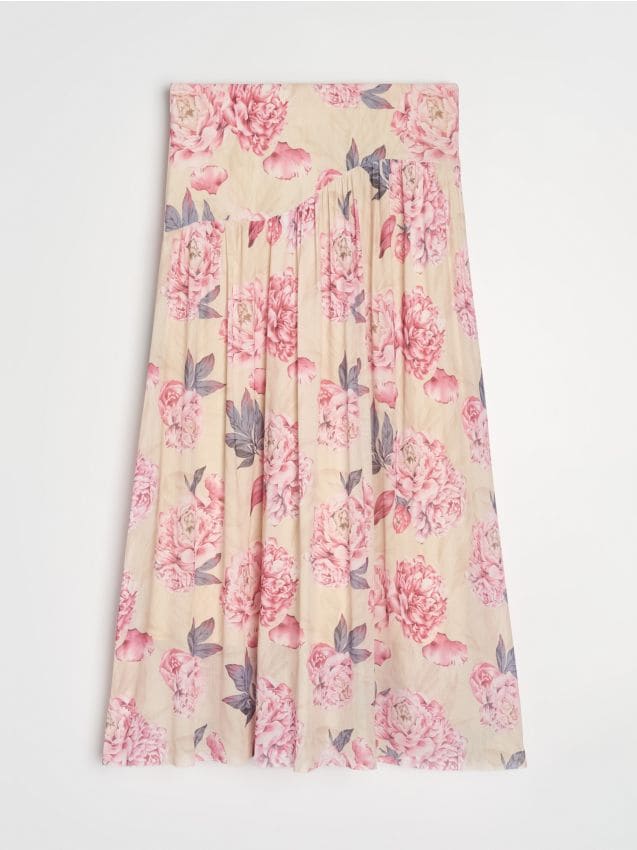 Sinsay - Fustă maxi cu flori - multicolor
