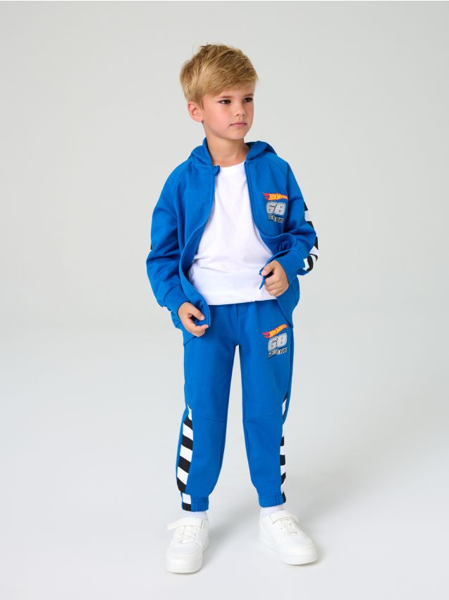 Sinsay - Spodnie dresowe Hot Wheels - mid blue