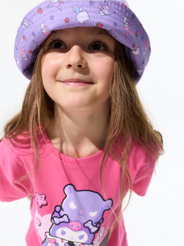 Sinsay - Șapcă reversibilă din bumbac Hello Kitty - lavand